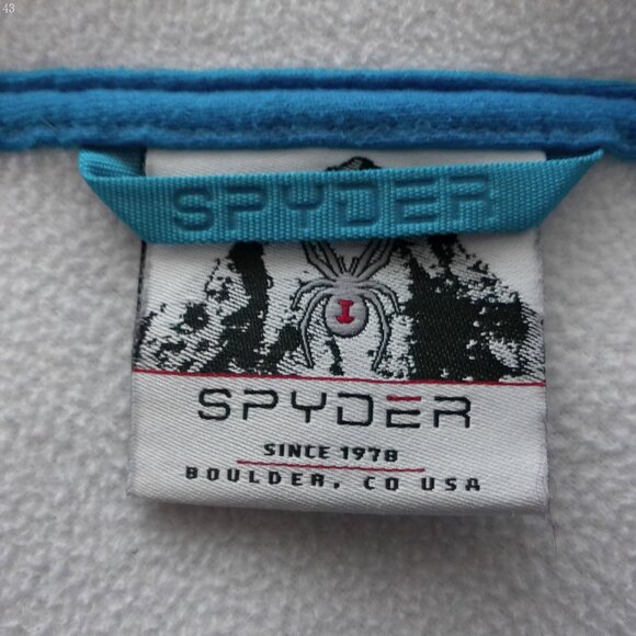 SPYDER Long Sleeve Hooded Zip-Up Ocean Blue w/White Color Blocking Jacket XL - Picture 5 of 11